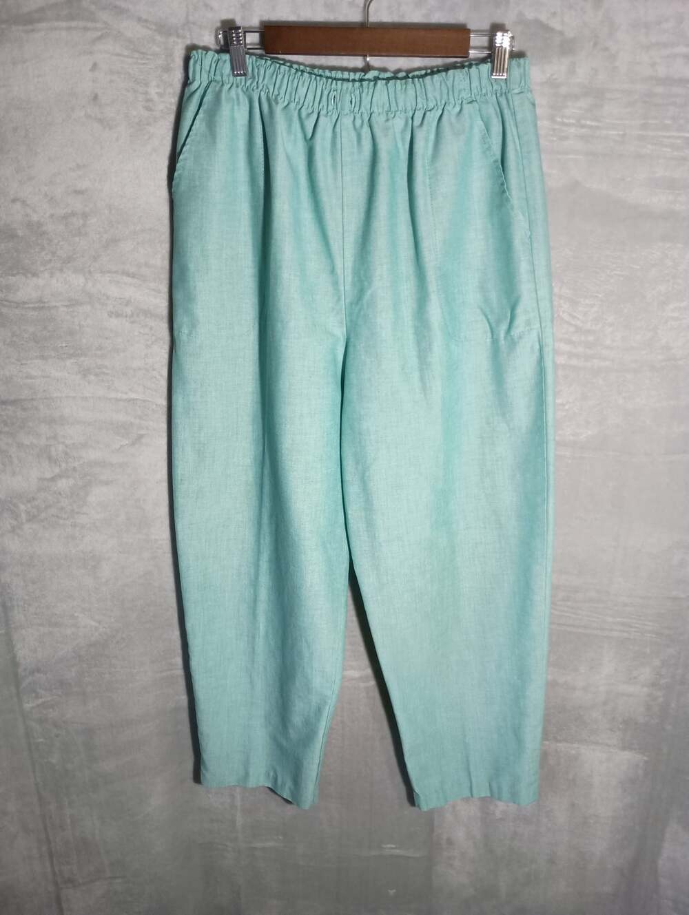 VTG ACT III 80s Sz 16 Elastic Waist High Rise Pull-On Pants Coastal Deep Pockets